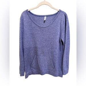 GAP Heathered Blue Long-Sleeve Pullover Sweater